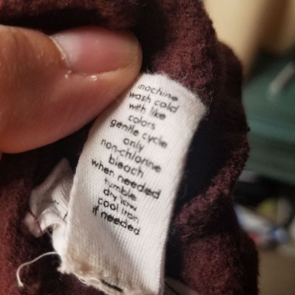 Cotton poly blend block color tie pullover hoodie sweatshirt color way brown gra - Picture 3 of 6